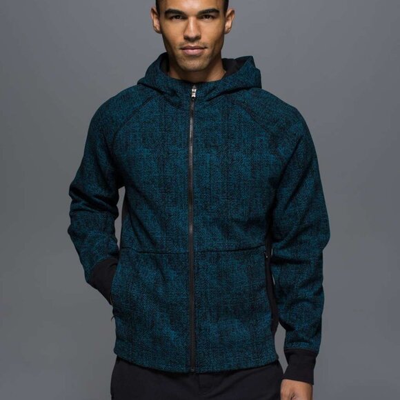 Lululemon Best Coast Hoodie - Trek Texture Blue Depth Black / Black - Sz XL - Picture 4 of 4